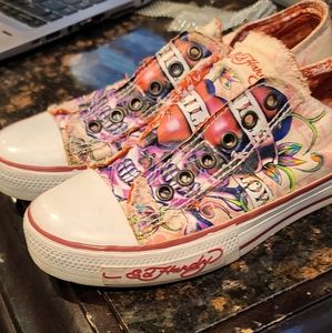Ed hardy slip on converse size 6
